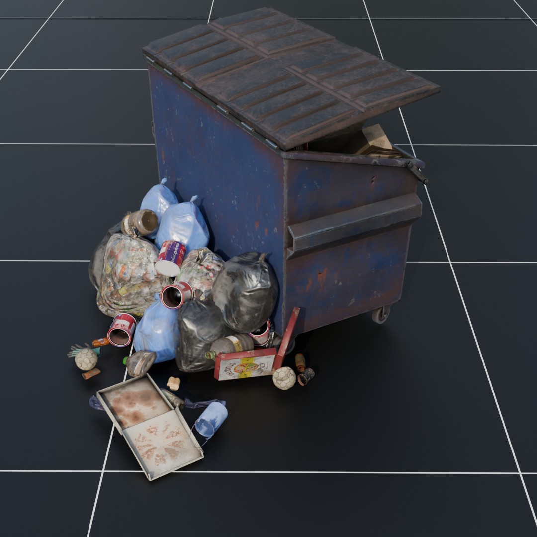 Dumpster With Trash_V4